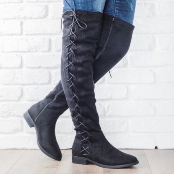 colorsandbloom Shoes - LAST! Vegan Suede Lace Up Side Boots